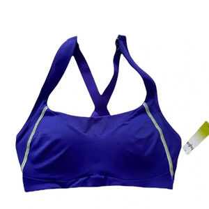 Hyba Activewear Medium Support Padded Adj Straps Sports Top Purple Sz M NWT